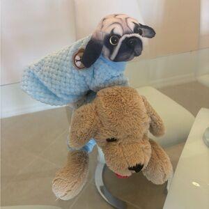 Plush Dog Toy with Blue Sweater